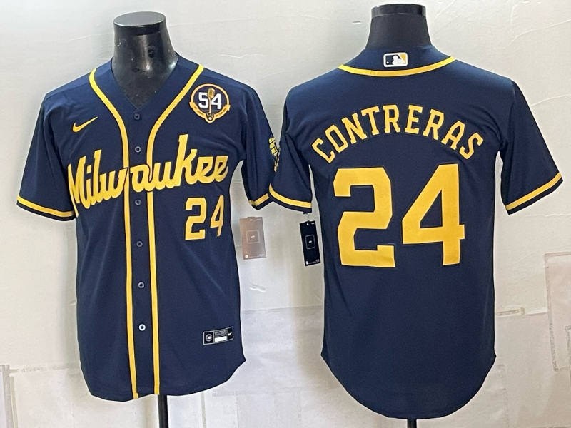 Men Milwaukee Brewers #24 Contreras blue Nike 2026 World Series MLB jersey 102307->milwaukee brewers->MLB Jersey